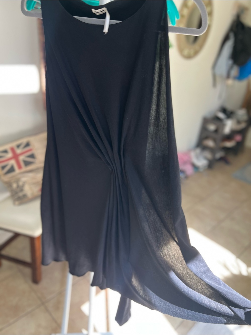 Women's Black Twist-Front Mini Dress